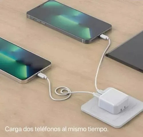 CARGADOR IPHONE DOBLE CABLE LIGHTNING 50W