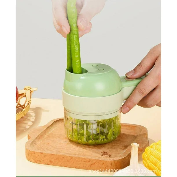 CORTADOR Y PICADOR ELÉCTRICO 4 EN 1 VERD